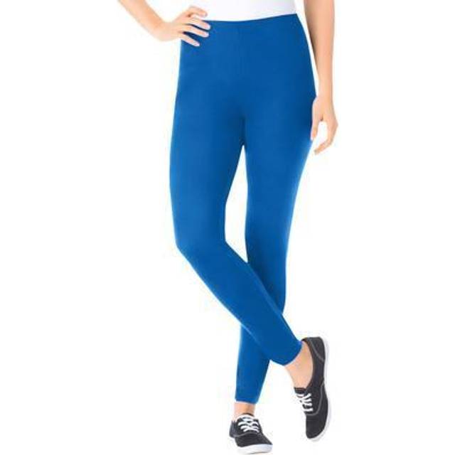 Woman Within Plus Women's Stretch Cotton Legging in Bright Cobalt (Size 1X)  • Price »
