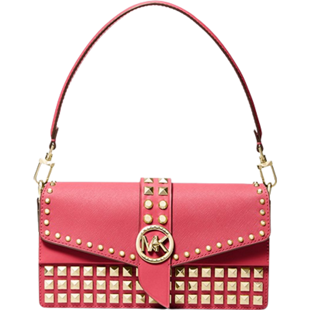 Michael Kors Greenwich Medium Studded Saffiano Leather Shoulder Bag - Rubin  Red • Price »