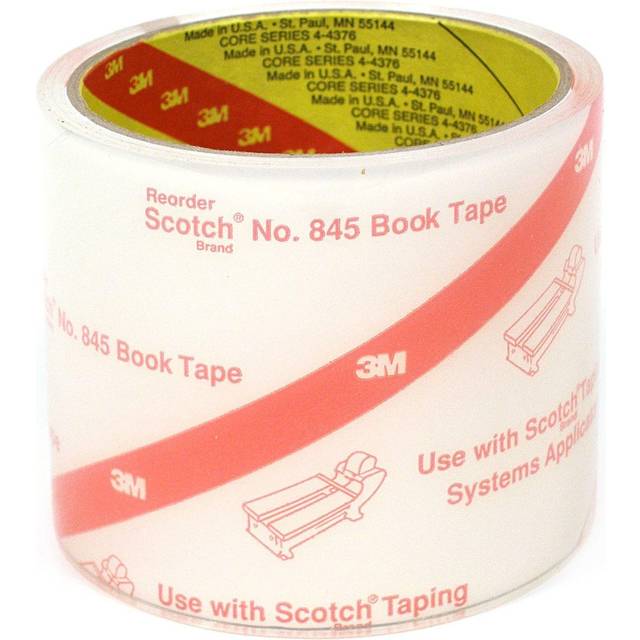 Book Repair Tape, 1 1/2 x 15yds, 3 Core, Clear, Sold as 1 Roll 