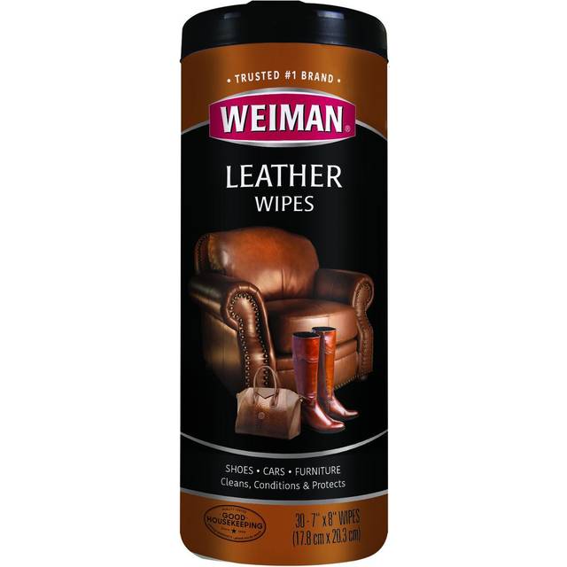 Weiman Leather Cleaner & Conditioner Wipes, 30 Count 