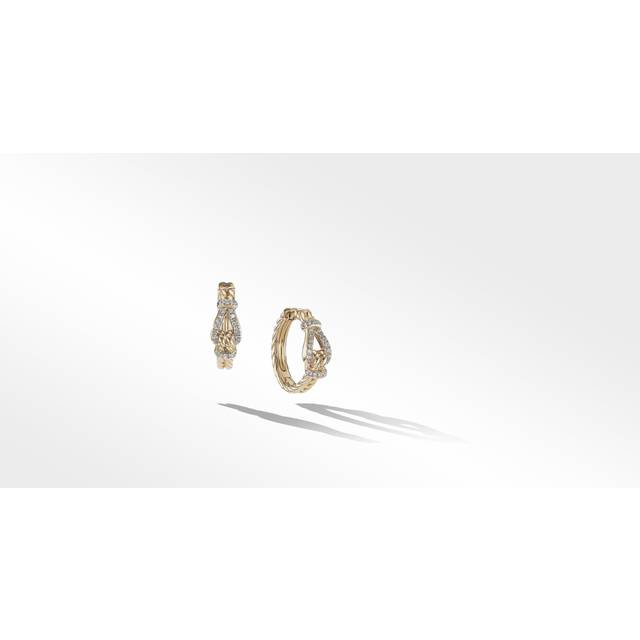 David Yurman Thoroughbred Loop Hoop Earrings in 18K with Pave Diamonds ...