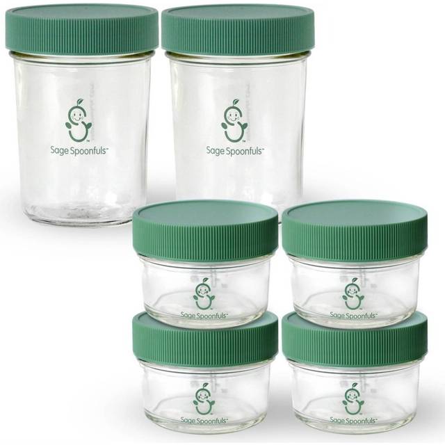 Sage Spoonfuls Leak Proof Glass Baby Food Containers 6-pack • Price »
