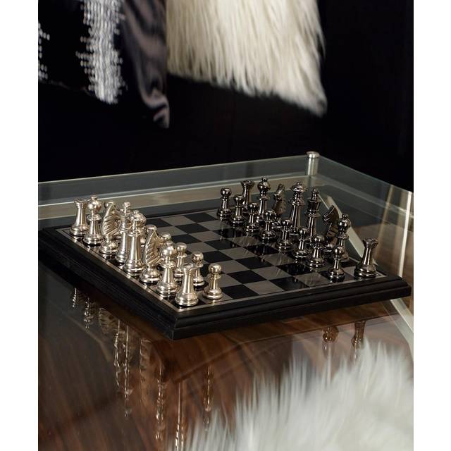 Deco 79 Emerson Cove Board Games Multi Dark Gray Aluminum Chess Board Game  • Price »