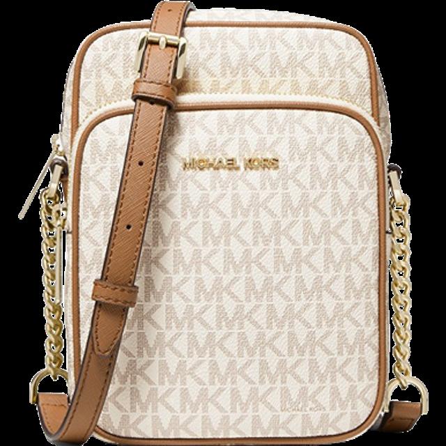 Michael Kors Jet Set Travel Signature Small Top Zip Shoulder Tote Brown  Luggage