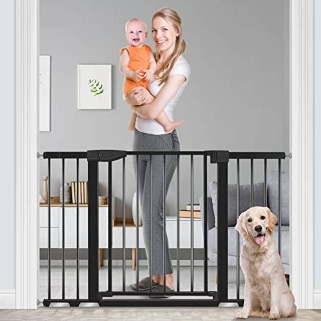 Baby Gate for Doorways and Stairs, RONBEI 51.5 Auto Close Safety Baby Gate  for Kids and