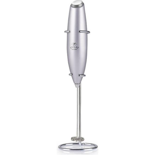 Zulay Kitchen Double Whisk High Powered Milk Frother Handheld Mixer - Silver