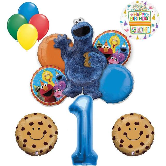 Mayflower Products Cookie Monster and Friends 1st Birthday Party Balloon Bouquet  Decorations • Price »