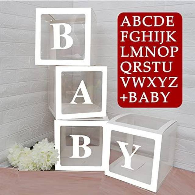 Baby Shower Balloon Boxes with Letter - Baby Shower Decorations