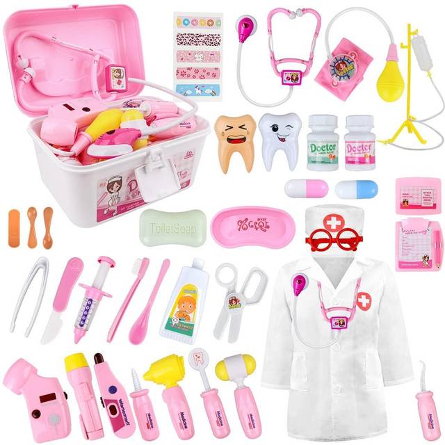 Medical Kit for Kids 35 Pieces Doctor Pretend Play Equipment, Dentist Kit  for Kids, Doctor Play Set with Gift Caseâ€¦ outofstock • Price »