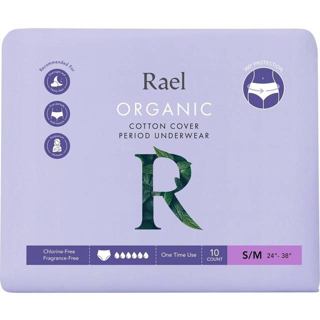 Rael Organic Cotton Cover Overnight Underwear - Panty Style Pad, Unscented,  Disposable • Price »
