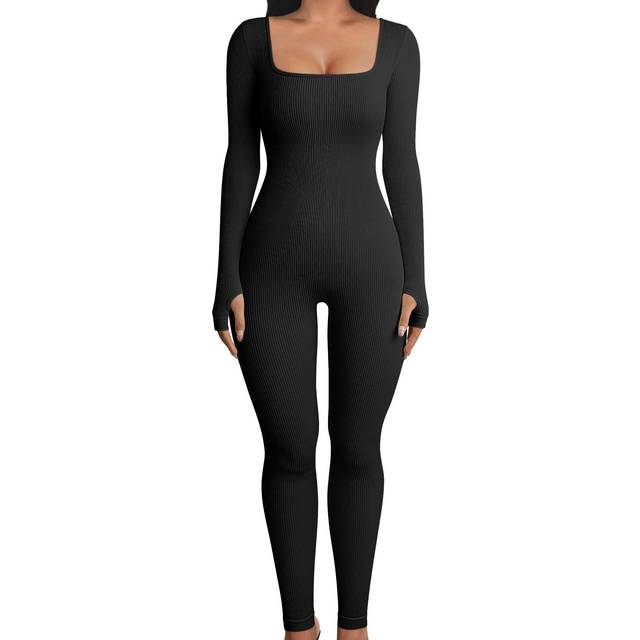 OQQ Women Yoga Jumpsuits Workout Ribbed Long Sleeve Zip Front Sport  Jumpsuits : : Clothing, Shoes & Accessories