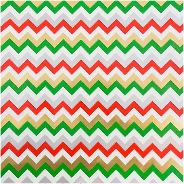 Jam Paper Christmas Wrapping Paper, 25 Sq ft, 1/Pack, Colorful Merry Christmas Gift Wrap