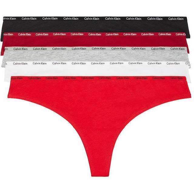 Calvin Klein Women's Signature Logo Thongs 5-pack • Price »
