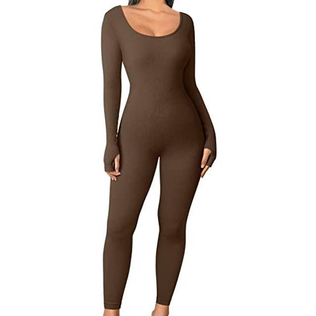 OQQ Women Yoga Jumpsuits Workout Ribbed Long Sleeve Zip Front Sport  Jumpsuits : : Clothing, Shoes & Accessories