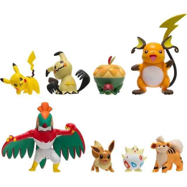Jazwares POKEMON Battle Figure 8 Pack Features 2-Inch Pikachu, Eevee,  Appletun, Growlithe, Mimikyu, Togepi, 3-Inch Raichu & Hawlucha Authentic  Details • Price »