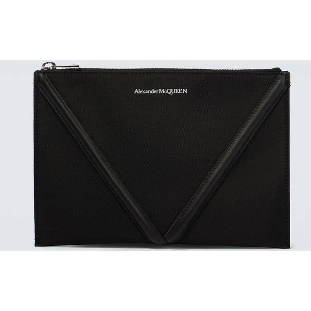 Alexander McQueen Leather-trimmed pouch black One size fits all • Pris