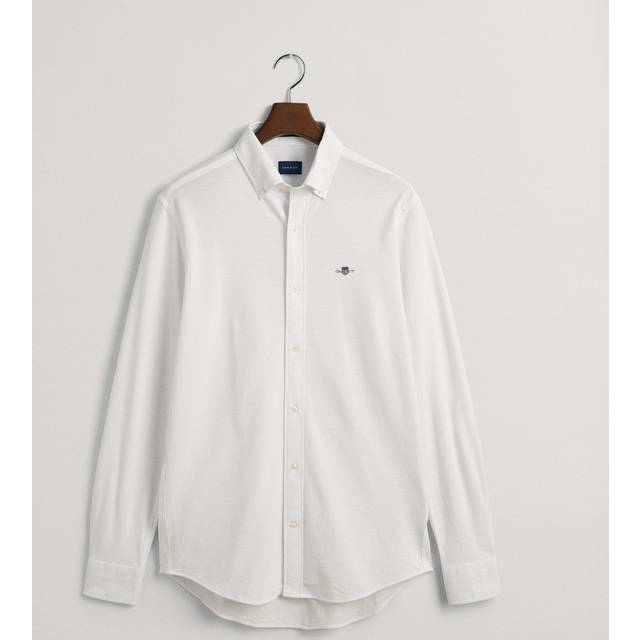 Gant Men Regular Fit Jersey Piqué Shirt White • Price
