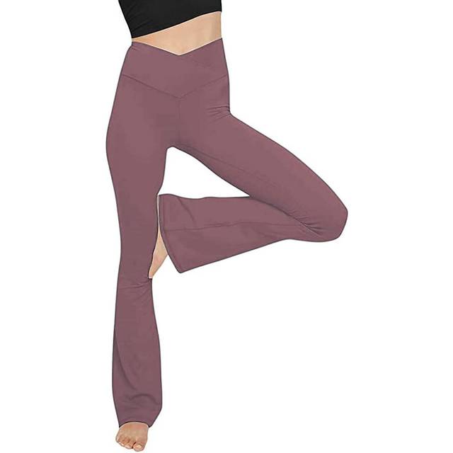 Topyogas Women's Casual Bootleg Yoga Pants - Grey Pink • Price »