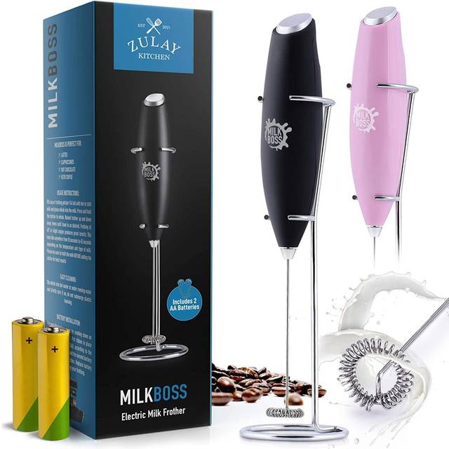 Zulay Kitchen Milk Frother - Plastic Coffee Maker Accessory for