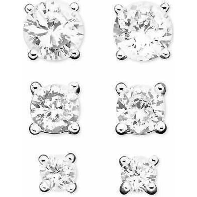 Giani Bernini 3-pc. cubic zirconia silver stud earrings • Price