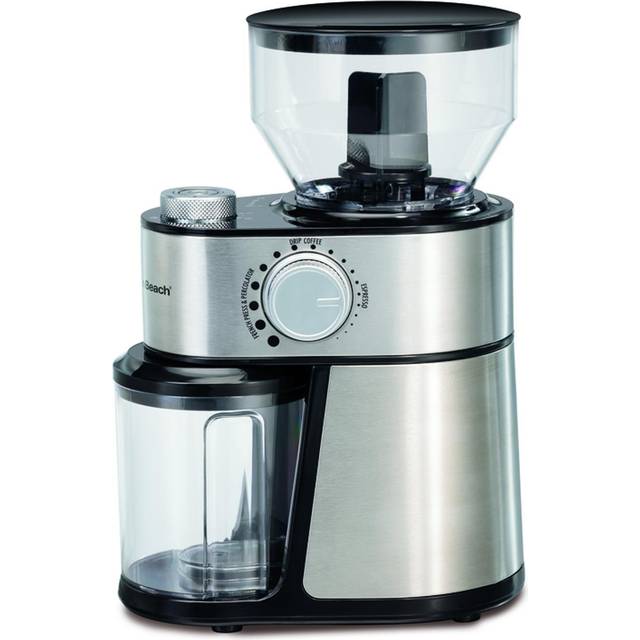 Hamilton Beach Electric Burr Coffee Grinder with Large 16oz Hopper & 18  Settings For 2-14 Cups, Stainless Steel (80385)