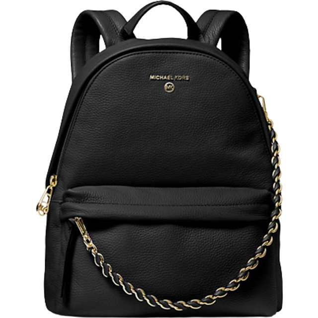 Medium Leather Backpack - Black