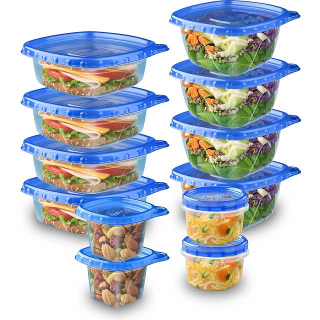 Ziploc Variety Pack Containers with Lids, Assorted Sizes, 24 Pieces/Pack  (308674)