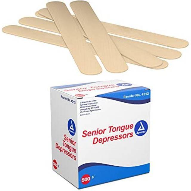 First Aid Only Dynarex Tongue Depressors Wood, Senior 6, Non