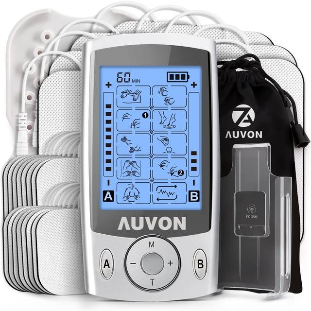Auvon dual channel tens unit muscle stimulator family pack 20 modes rechar  • Price »