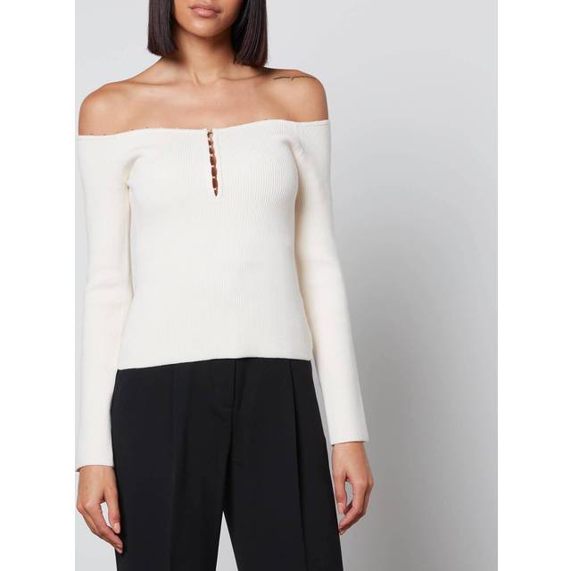 Helmut Lang Hook-and-Eye Ribbed-Knit Top • Price »