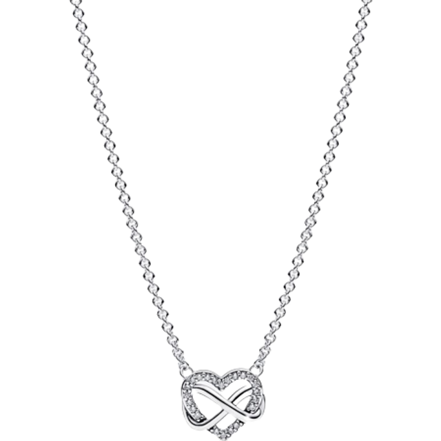 Triple Stone Heart Collier Necklace | Sterling silver | Pandora US