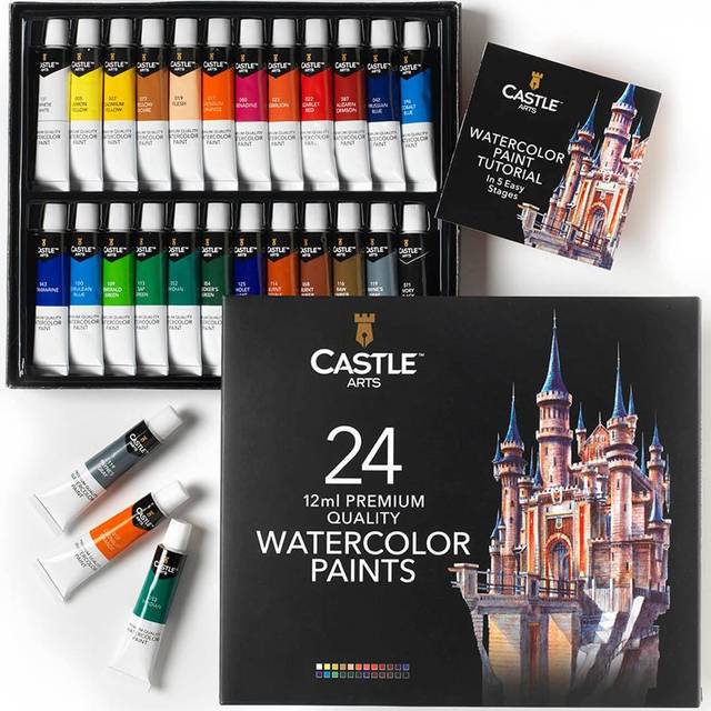 Castle Art Supplies 24 x 12ml Watercolor Paint Tube Set • Price »
