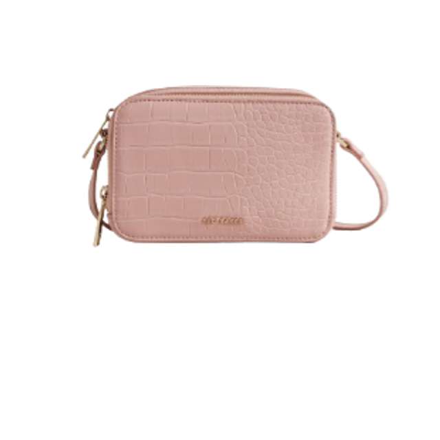 Ted Baker Stina double zip mini camera bag in rose gold