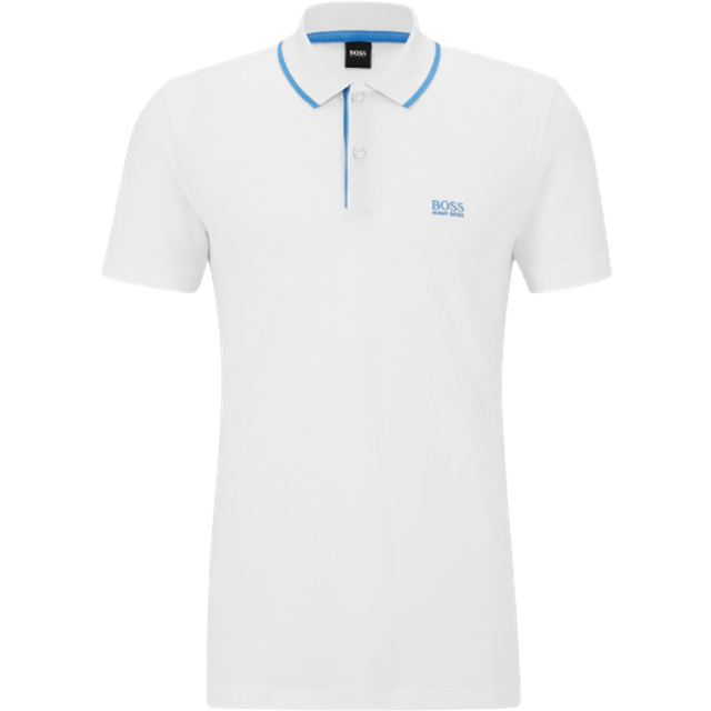 HUGO BOSS Embroidered Logo Pique Polo T-shirt - White • Price »