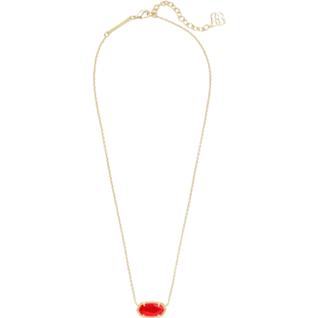 New Kendra Scott Elisa Pendant Necklace In Bright Red / Silver | eBay