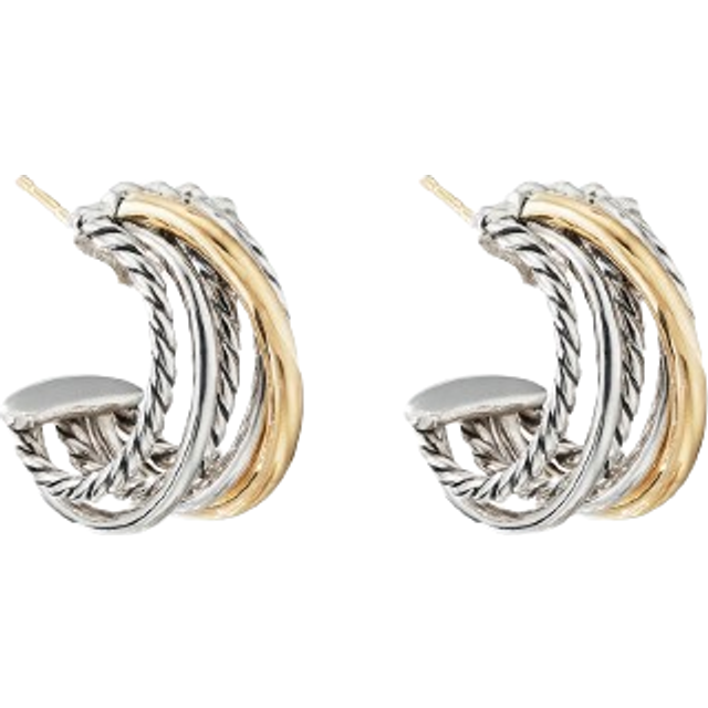 David Yurman Crossover Shrimp Earrings - Gold/Silver • Price