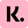 Black Klarna K logo in a pink square
