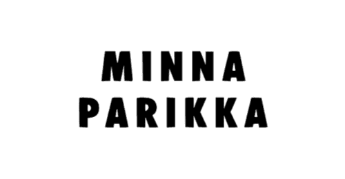 Mustavalkoinen Minna Parikka logo