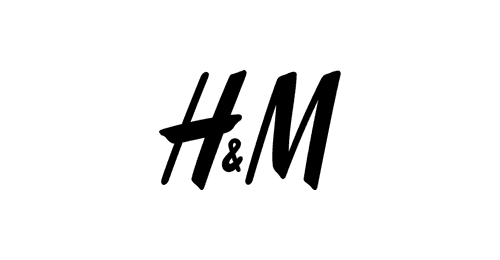 Mustavalkoinen H&M logo